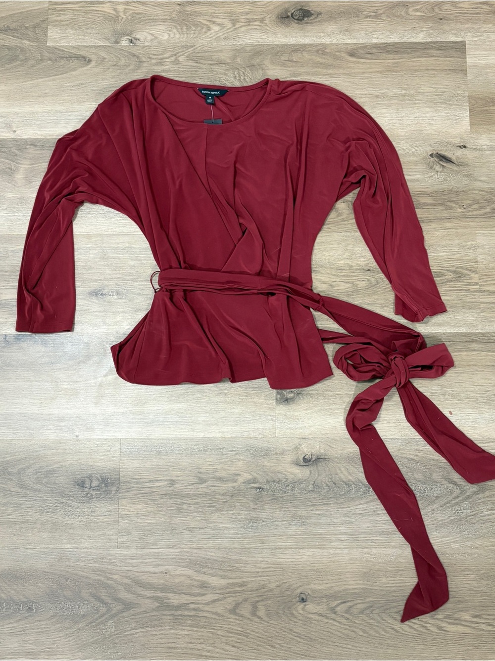 Banana Republic Wrap Top in Wine Red